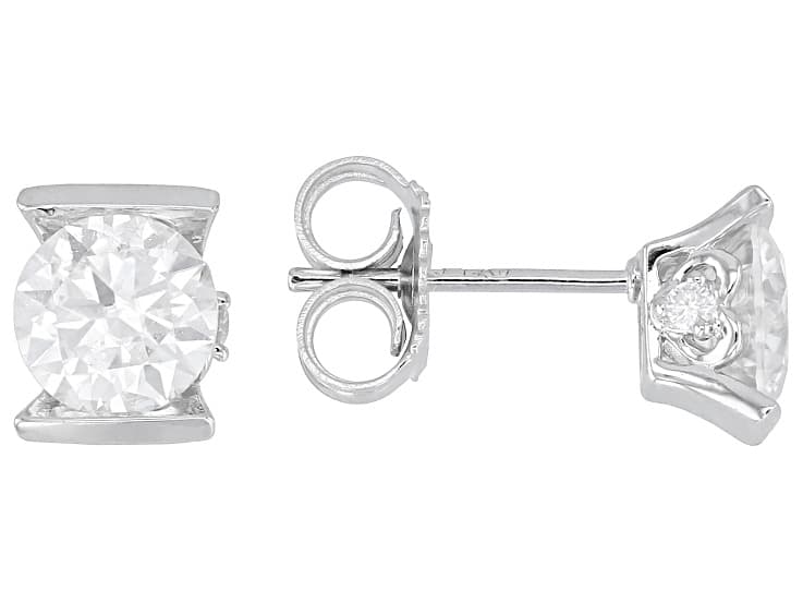 Moissanite Platineve Stud earrings 1.88ctw DEW