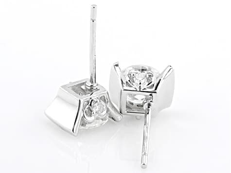 Moissanite Platineve Stud earrings 1.88ctw DEW