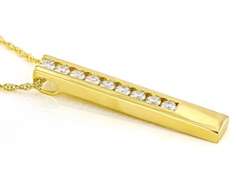 Moissanite 14k Yellow Gold Over Silver Pendant .90ctw DEW