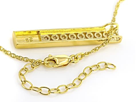 Moissanite 14k Yellow Gold Over Silver Pendant .90ctw DEW