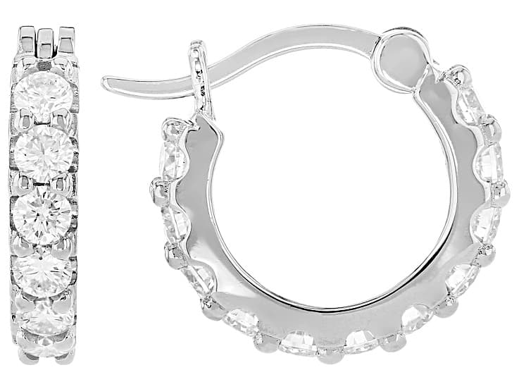 Moissanite Platineve Hoop Earrings 1.32ctw DEW.
