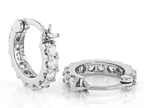 Moissanite Platineve Hoop Earrings 1.32ctw DEW.