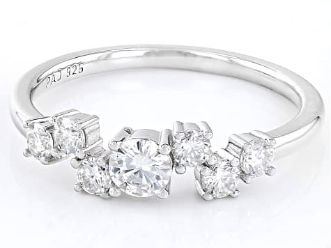 Moissanite Platineve Ring .59ctw DEW
