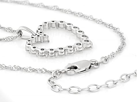 Moissanite Platineve Heart Pendant 1.20ctw DEW