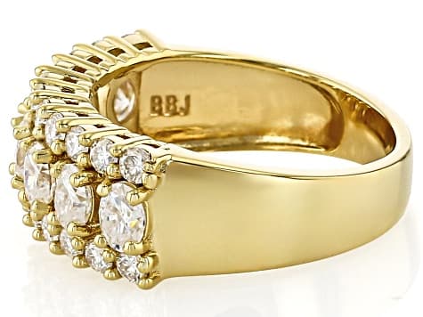 Moissanite 14k Yellow Gold Over Sterling Silver Band Ring 2.06ctw DEW