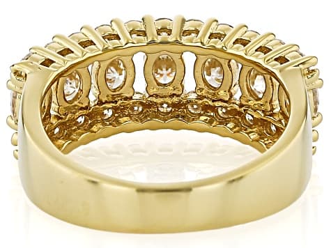Moissanite 14k Yellow Gold Over Sterling Silver Band Ring 2.06ctw DEW