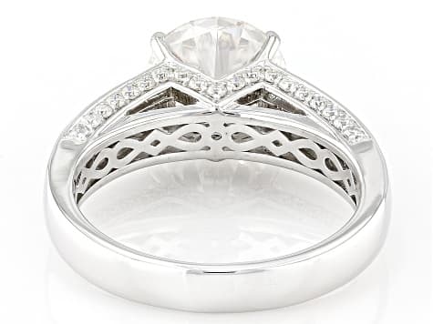 Moissanite Platineve Engagement Ring 3.70ctw DEW.