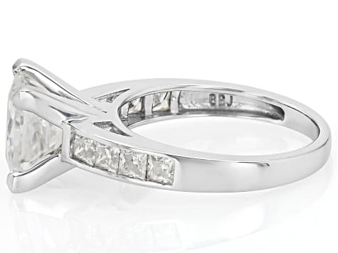 Moissanite Platineve Engagement Ring 3.90ctw DEW.