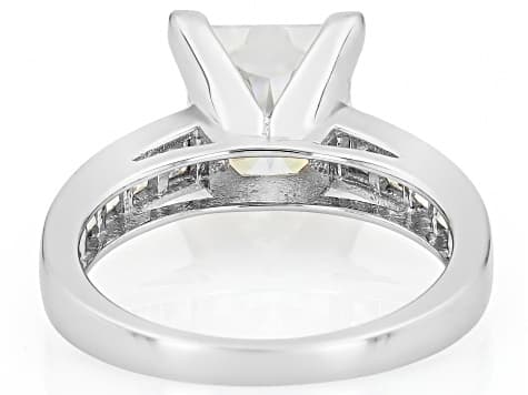 Moissanite Platineve Engagement Ring 3.90ctw DEW.