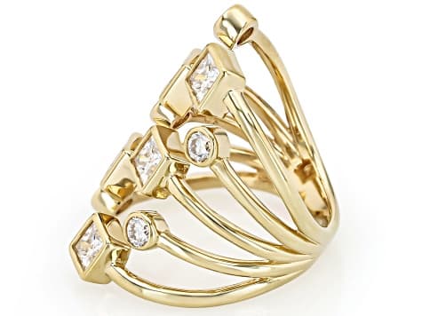 Moissanite 14k Yellow Gold Over Silver Ring 2.55ctw DEW.