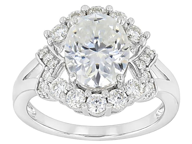 Moissanite Platineve Ring 3.70ctw DEW.