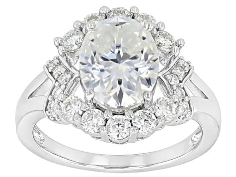 Moissanite Platineve Ring 3.70ctw DEW.