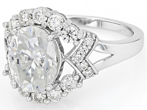 Moissanite Platineve Ring 3.70ctw DEW.