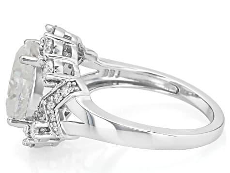 Moissanite Platineve Ring 3.70ctw DEW.