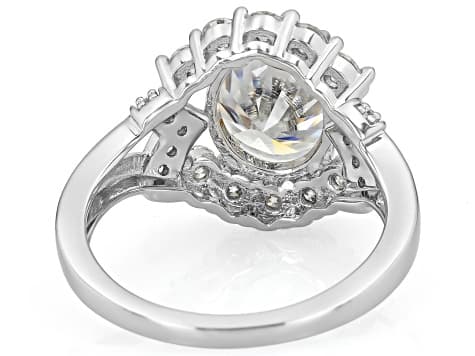 Moissanite Platineve Ring 3.70ctw DEW.
