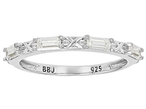Moissanite Platineve Set Of 2 Stackable Rings 0.72ctw DEW.
