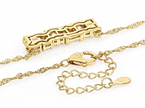 Moissanite 14k Yellow Gold Over Silver Bar Necklace 2.30ctw DEW.