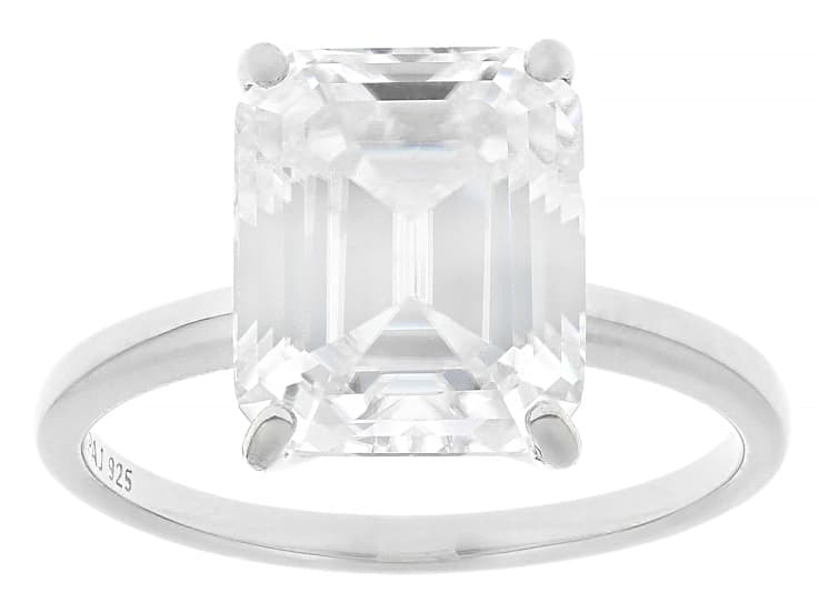 Moissanite Platineve Solitaire Ring 4.93ct DEW.