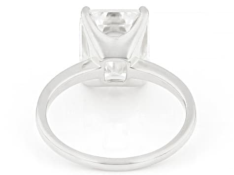 Moissanite Platineve Solitaire Ring 4.93ct DEW.
