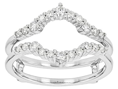 Moissanite Platineve Ring With Guard Set 2.94ctw DEW