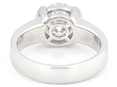 Moissanite Platineve Solitaire Ring 2.70ct DEW.