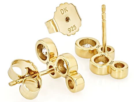 Moissanite 14k Yellow Gold Over Silver Earrings 1.02ctw DEW.