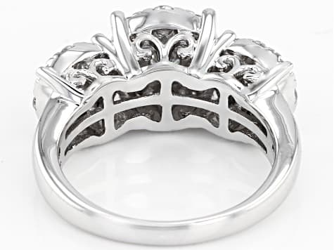 Moissanite Platineve Cluster Ring 1.51ctw DEW.