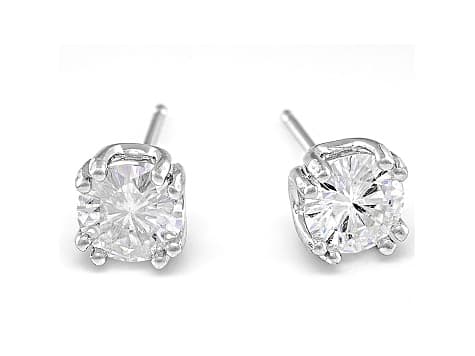 Moissanite Platineve Stud Earrings 1.00ctw DEW
