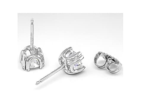 Moissanite Platineve Stud Earrings 1.00ctw DEW