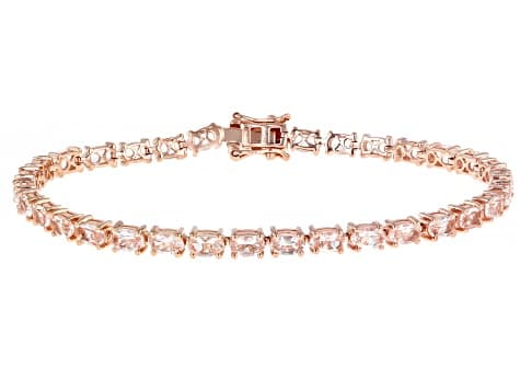 Peach Morganite 18K Rose Gold Over Sterling Silver Tennis Bracelet 5.40ctw