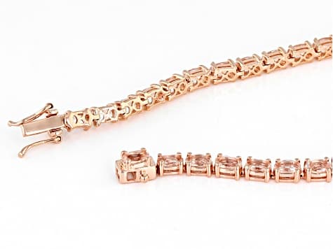 Peach Morganite 18K Rose Gold Over Sterling Silver Tennis Bracelet 5.40ctw