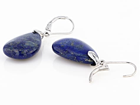 Blue lapis lazuli sterling silver dangle earrings