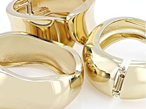 Gold Tone Bangle Bracelet Set of 3