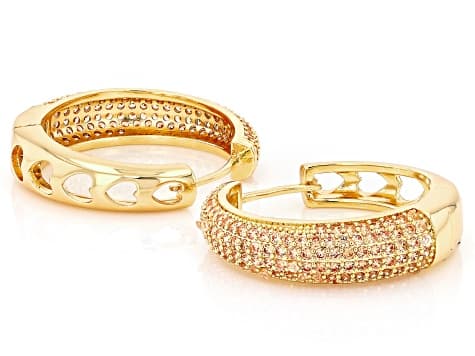 Multi-Color Crystal Tri-Tone Hoop Earring Set of 3