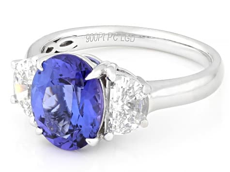 Blue Tanzanite Platinum Ring 3.50ctw