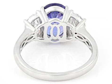 Blue Tanzanite Platinum Ring 3.50ctw