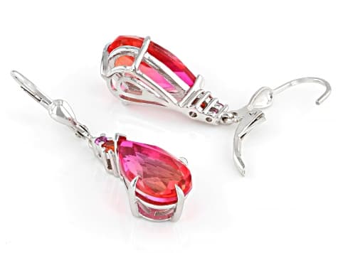 Sunset Quartz Doublet Rhodium Over Sterling Silver Earrings 6.73ctw