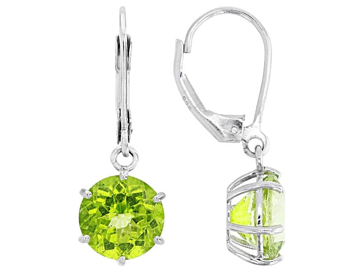 Meadow Green Topaz Rhodium Over Sterling Silver Earrings 6.30ctw