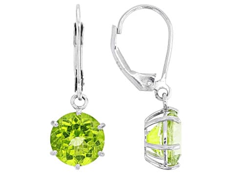 Meadow Green Topaz Rhodium Over Sterling Silver Earrings 6.30ctw