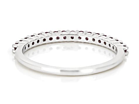 Grape Color Garnet Rhodium Over Sterling Silver Band Ring 0.30ctw