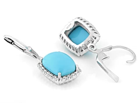 Sleeping Beauty Turquoise Rhodium Over Sterling Silver Earrings 0.54ctw