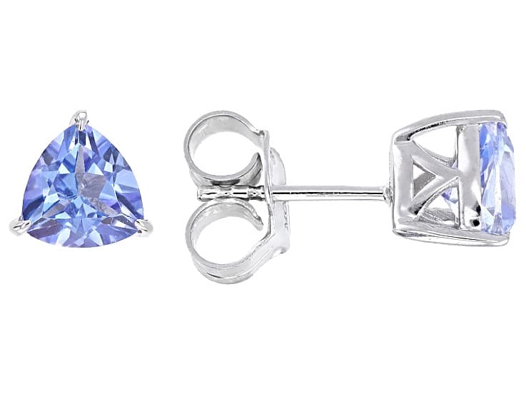 Butterfly Blue Topaz Rhodium Over Sterling Silver Stud Earrings 2.70ctw