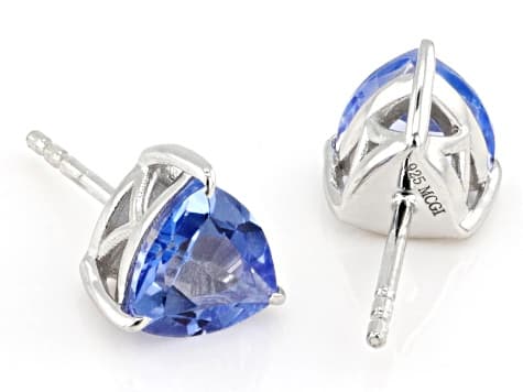 Butterfly Blue Topaz Rhodium Over Sterling Silver Stud Earrings 2.70ctw