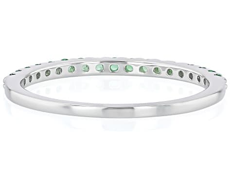 Mint Tsavorite Rhodium Over Sterling Silver Ring 0.26ctw