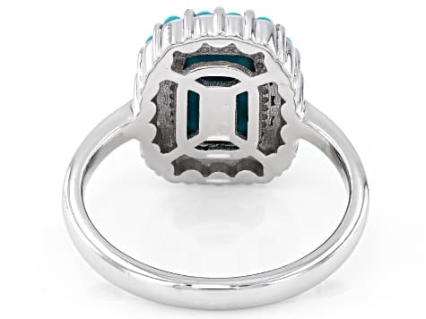 Sleeping Beauty Turquoise Rhodium Over Sterling Silver Ring
