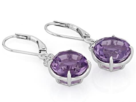 Purple Canela Amethyst Rhodium Over Sterling Silver Earrings 5.89ctw