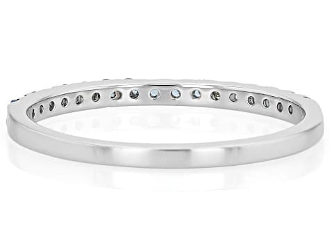 Blue Ofiki Nigerian Aquamarine Rhodium Over Sterling Silver Ring 0.22ctw