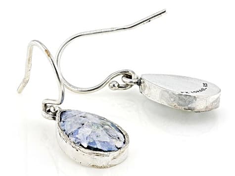 Roman Glass Sterling Silver Teardrop Earrings 12x8mm