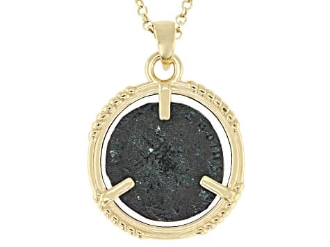 Constantine Coin 14K Gold Over Sterling Silver Pendant With 18" Chain