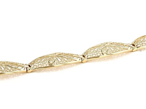 18K Yellow Gold Over Sterling Silver Filigree Bracelet